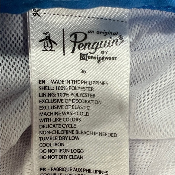 Original Penguin Light Blue Swim Trunks with Seagull Design - Picture 13 of 13